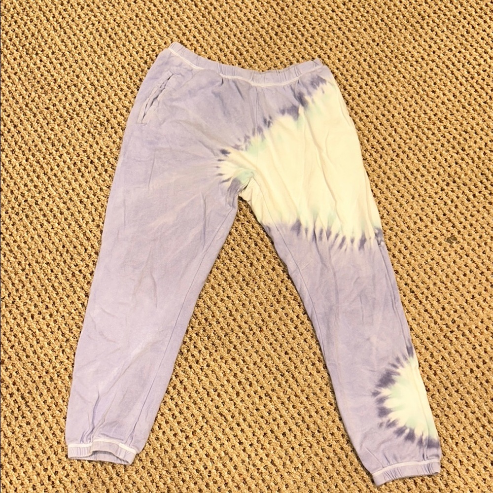 Kids Tie-Dye Joggers - Purple and White